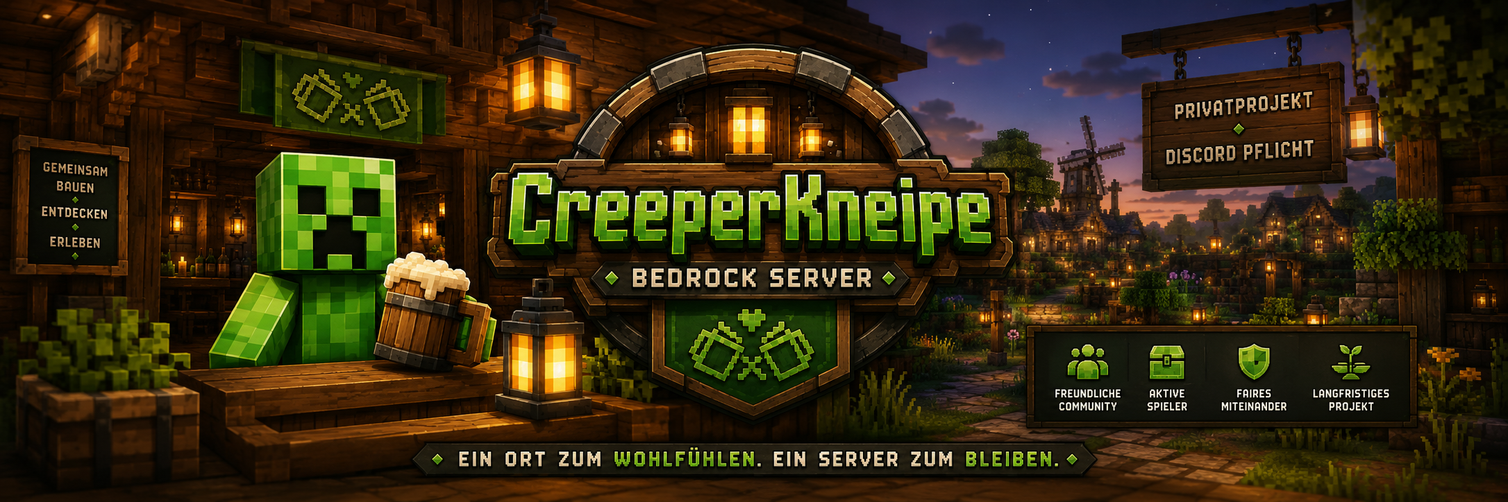CreeperKneipe Minecraft Bedrock Server Banner